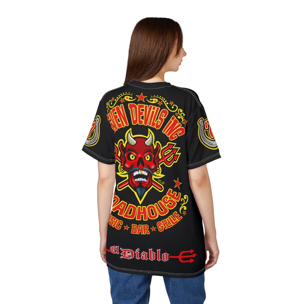 Seven Devils Inc. Roadhouse Deluxe HiViz Graphic Tee - Motorcycle Custom Riding Super Tee