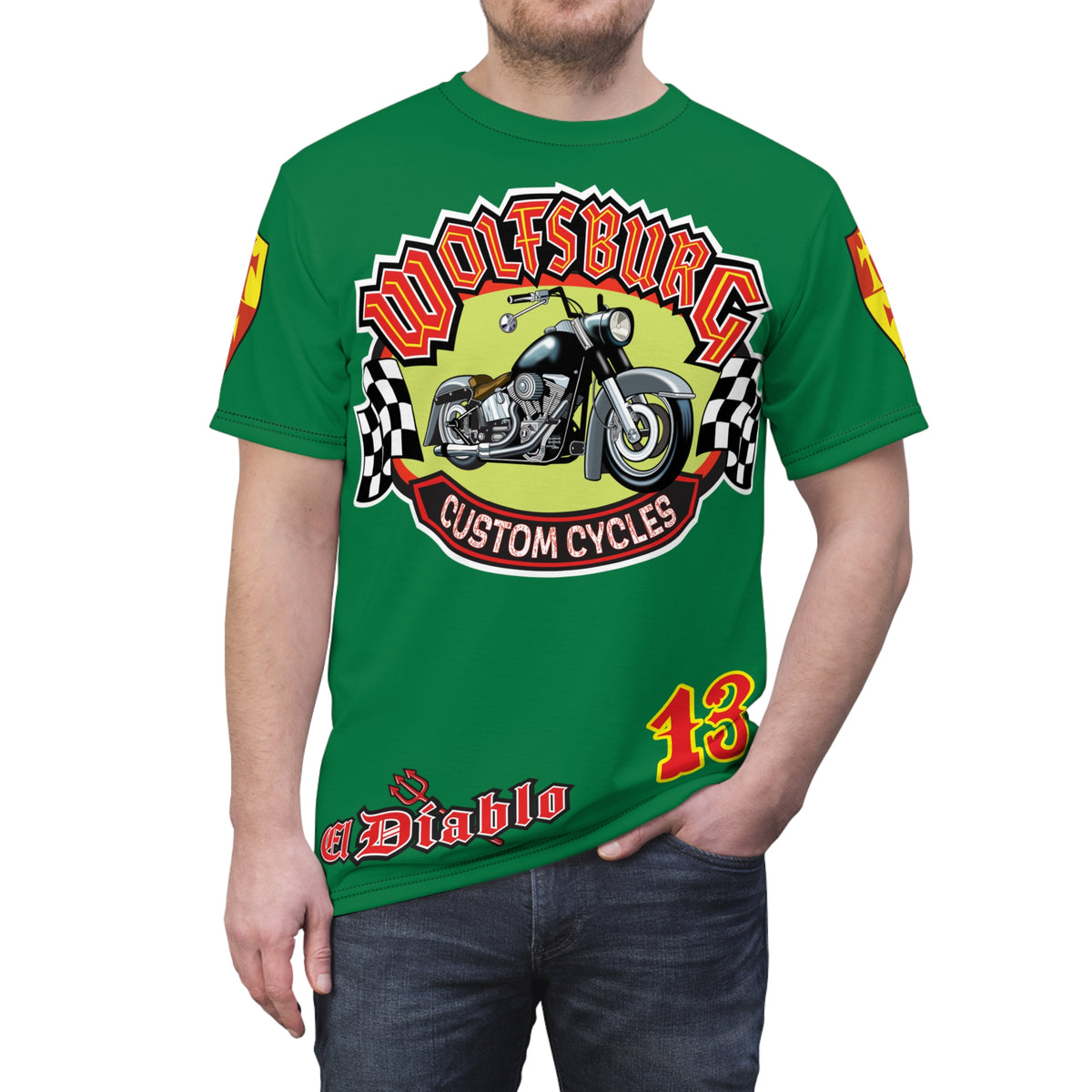 Wolfsburg Custom Cycles HiViz High Comfort Motorcycle Riders Super Tee