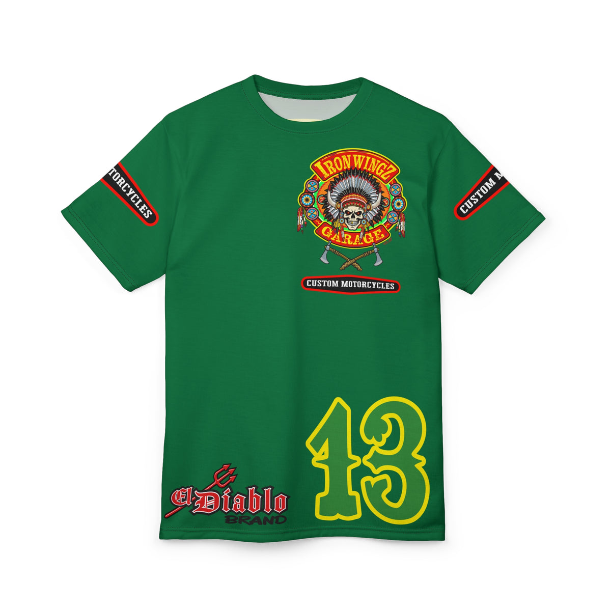 SRT Iron WingZ Garage Custom Biker Riding Super Tee - Retro Vintage Graphic Style
