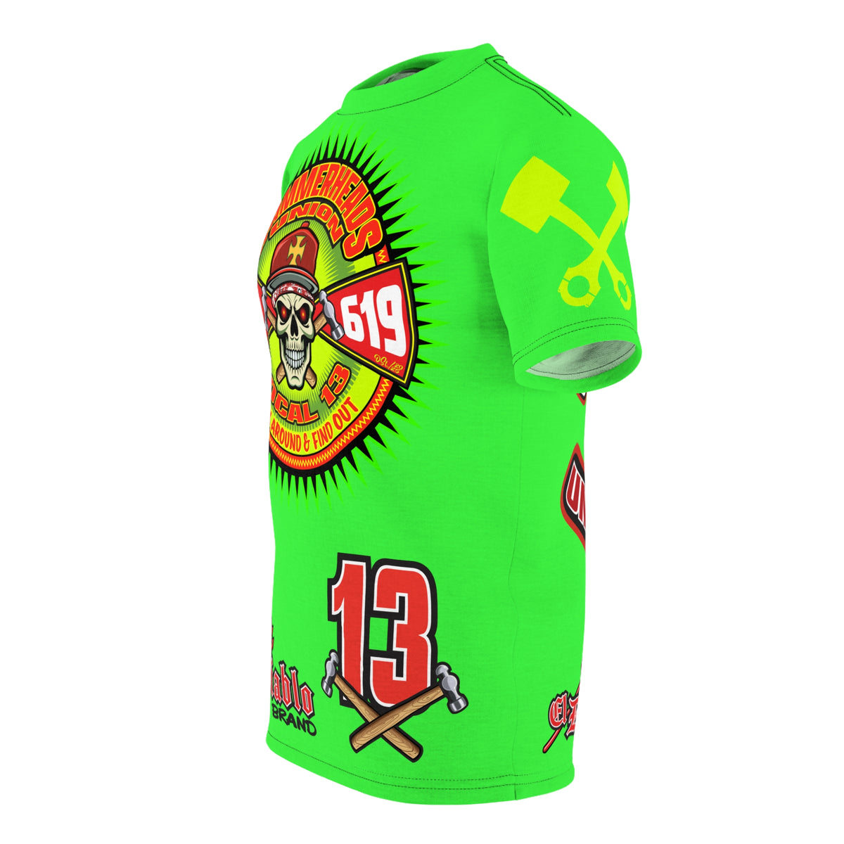 Very Special Hammerheads Union Local 13 - SoCal 619 Special Edition - Custom HiViz Motorcycle Riding Tee Shirt _ Super Comfort and Fit