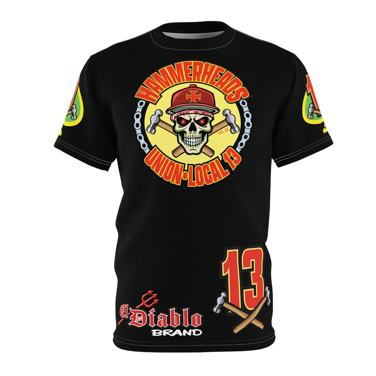 SRT Hammerheads Union Local 13  -  Custom Motorcycle Super Riding Tee - Super Comfort and Fit