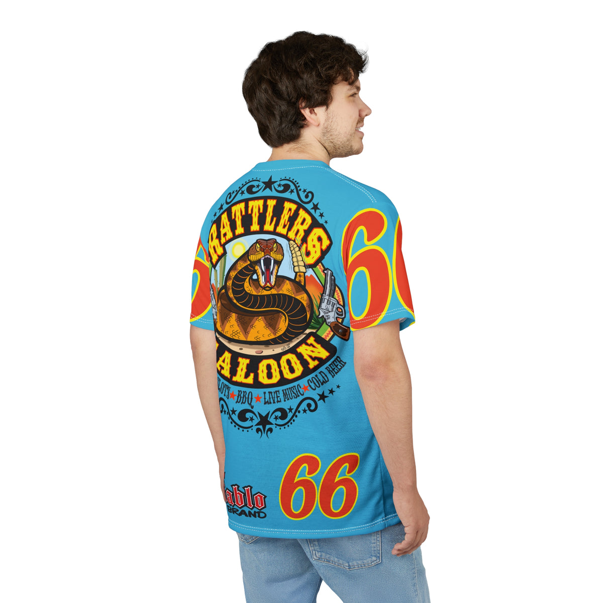 Rattlers Saloon ROUTE 66 SUPER TEE — Vintage Biker 66 Graphic Shirt