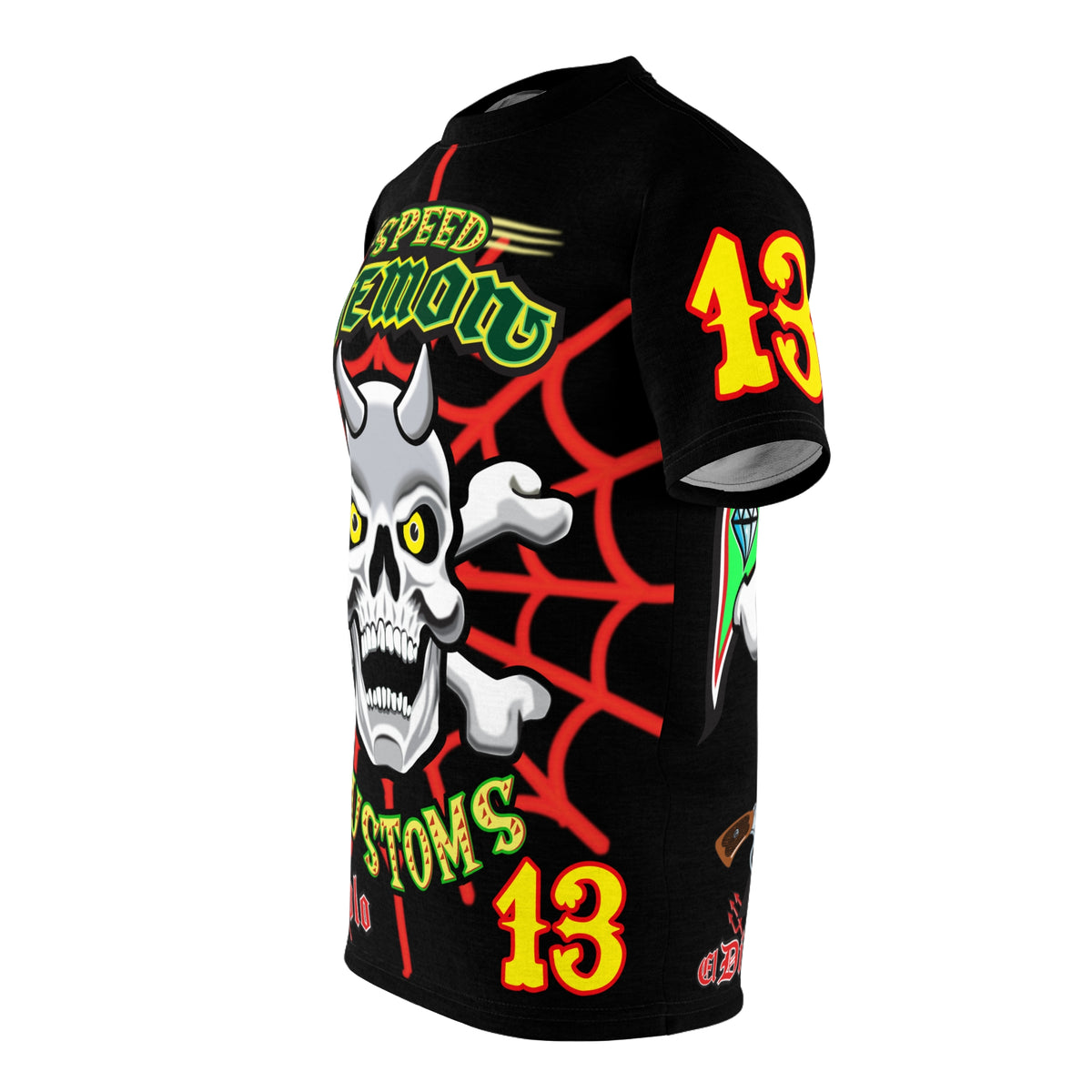 Speed Demon Big Web HiViz Custom Motorcycle Riding Super Tee