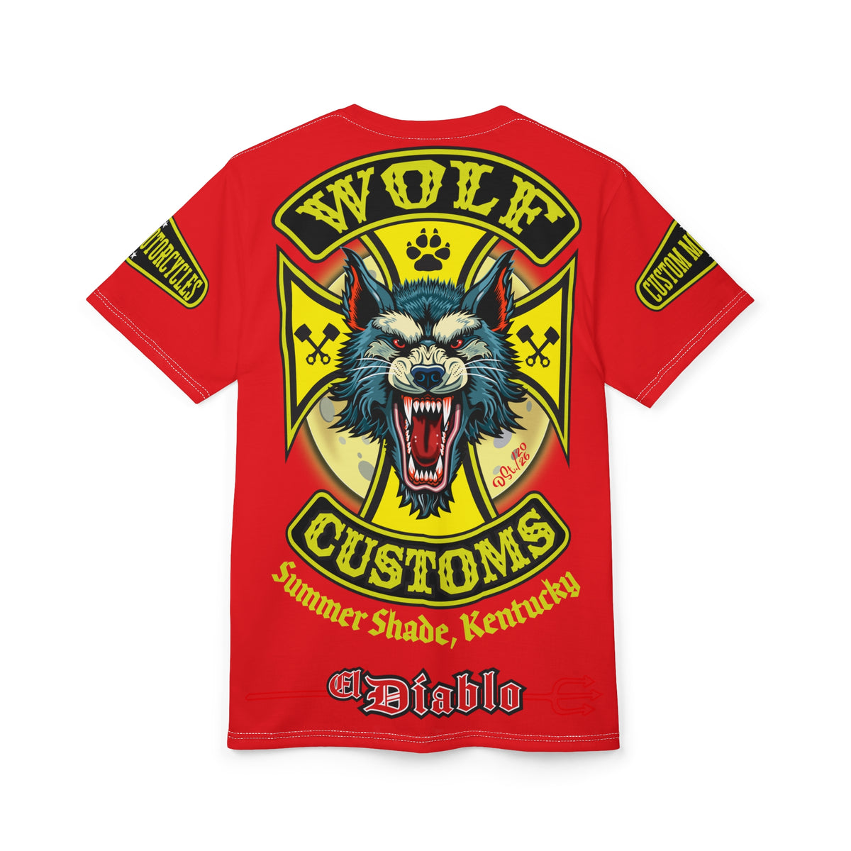 VERY SPECIAL MWT Wolf Customs with XL HiViZ Graphics Super Tee —  The Best Biker Riding Tee EVER !!!