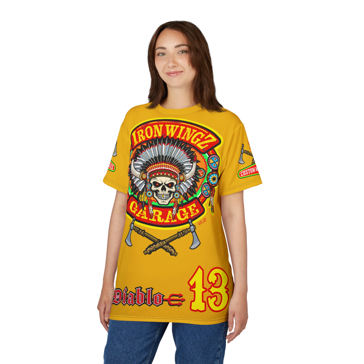 Iron Wingz Garage HiViZ Motorcycle Rider Super Tee