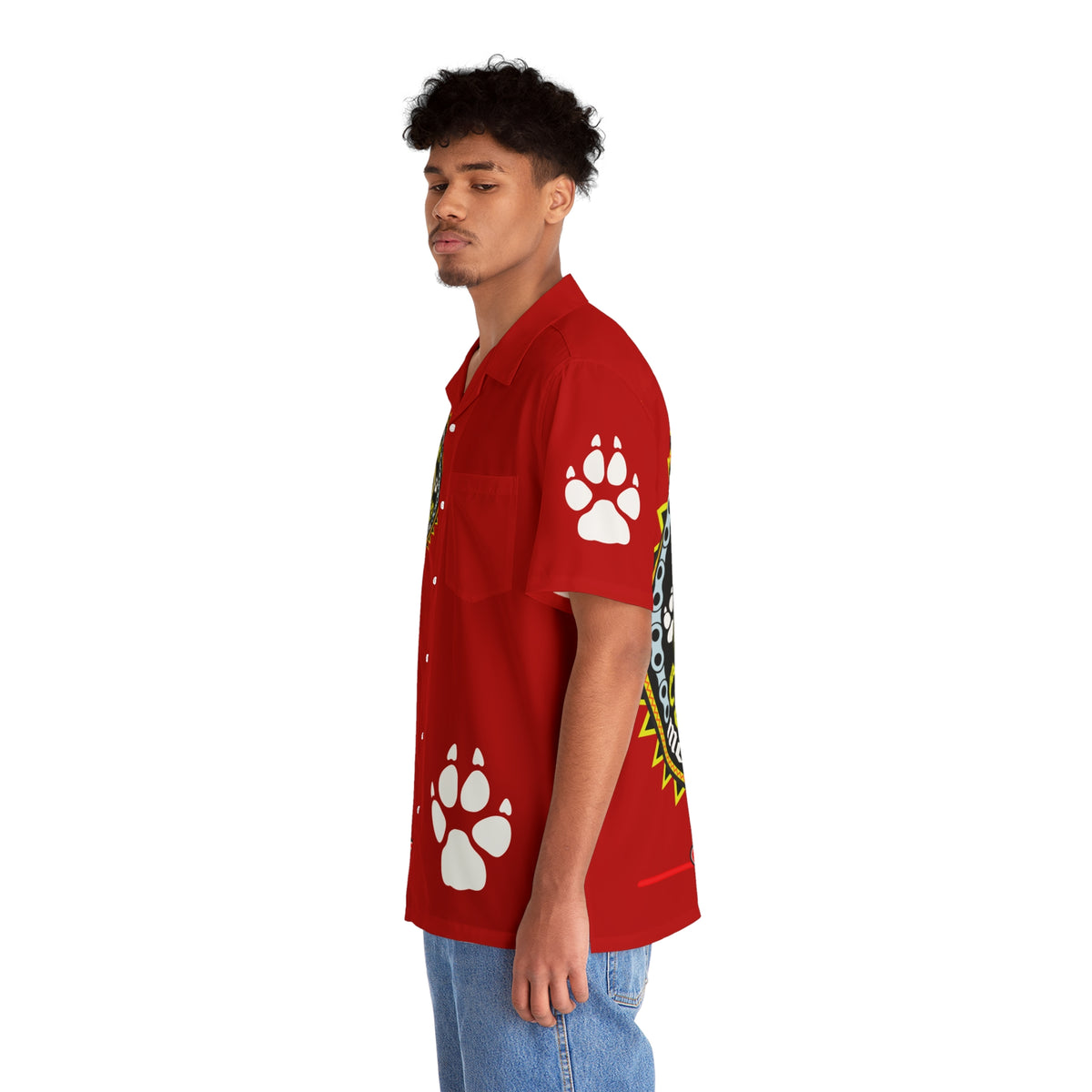 Big Bopper MWT Wolf Customs Motorcycle Hawaiian Shirt -  For Big Boys to Size 5XL