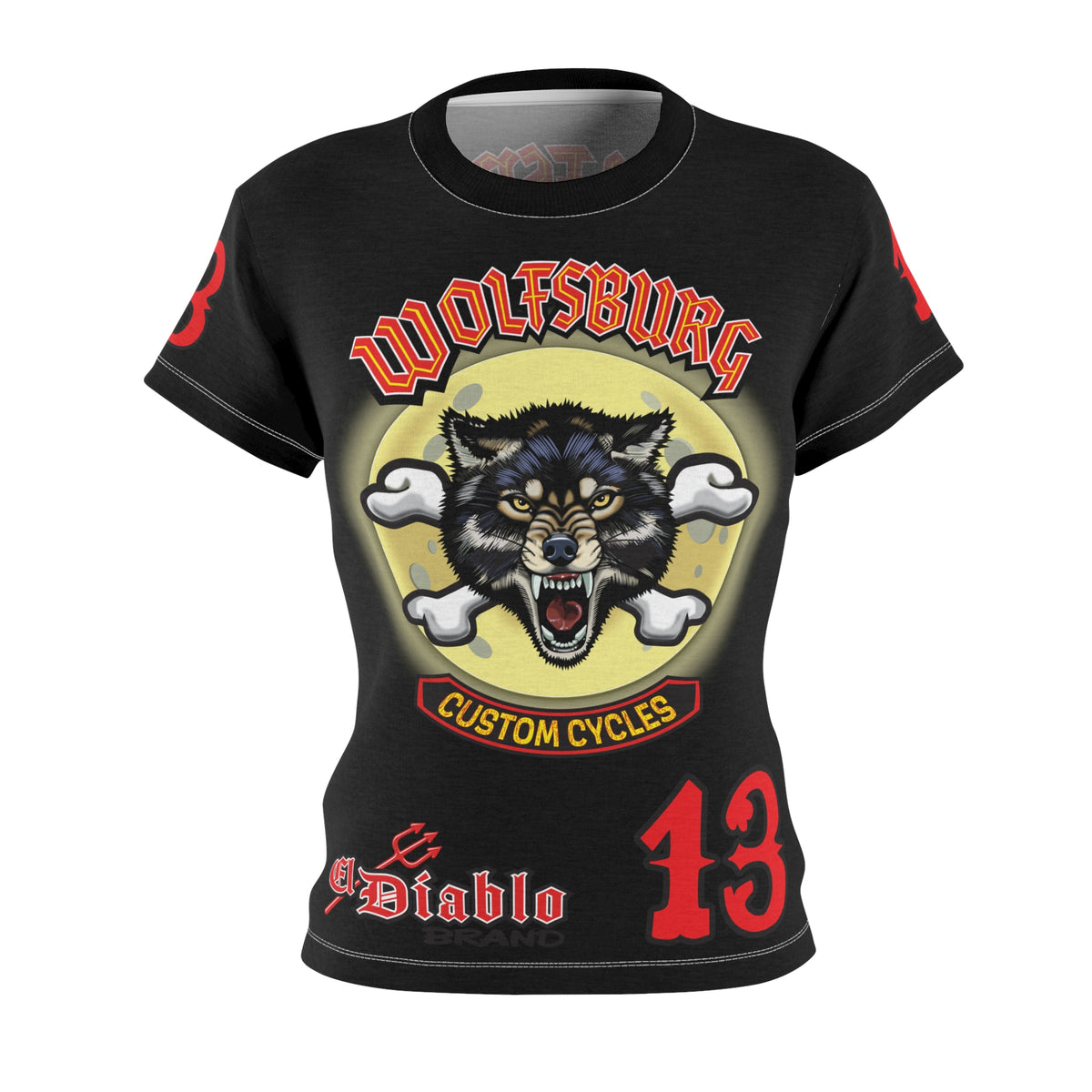 Women's Cut Wolfsburg Custom Motorcycles Graphic Tee — HiviZ Graphics
