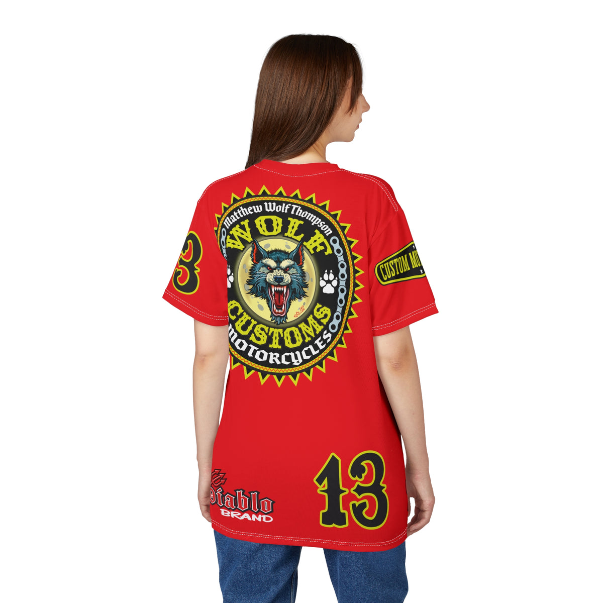 MWT Wolf Customs 13 Ragin' Red Graphic Super Tee — Retro Motorcycle Club Shirt, The Best Biker Riding Tee EVER !!!