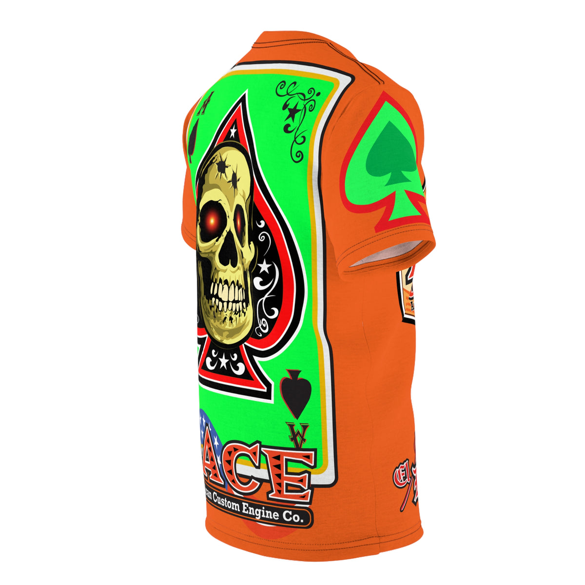 American Custom Engines ACE - Specially Designed Lumina Green  Ace of Spades Death Card High visibility Graphics