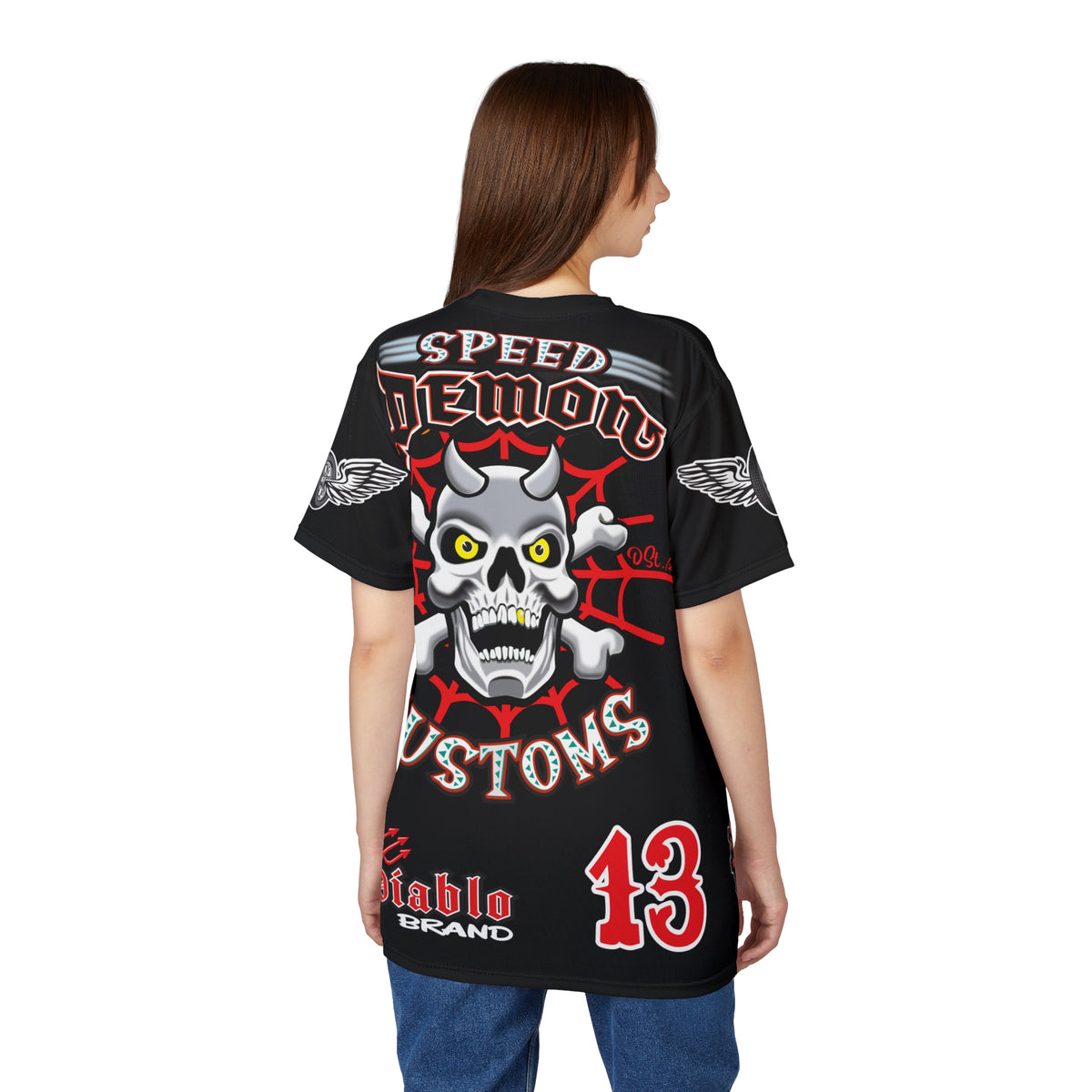SRT Speed Demon Customs Spectacular  Super Riding Tee - Devilishly Demented Bold Biker Design