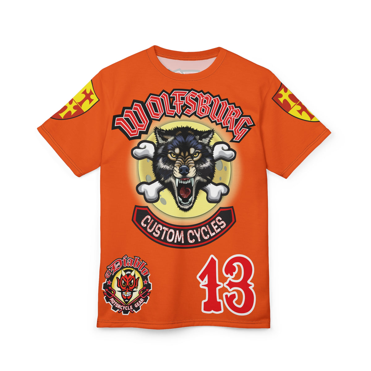 Wolfsburg Custom Cycles HiViz Graphic Super Tee for Bikers
