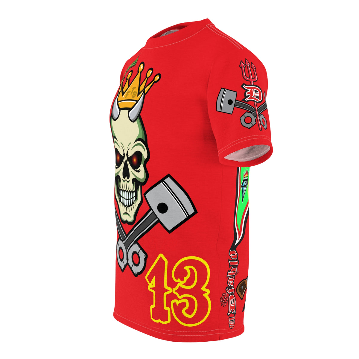 Speed Demon Customs HiViz High Performance Motorcycle Riding Super Tee, Unique High Visibility XL Graphics