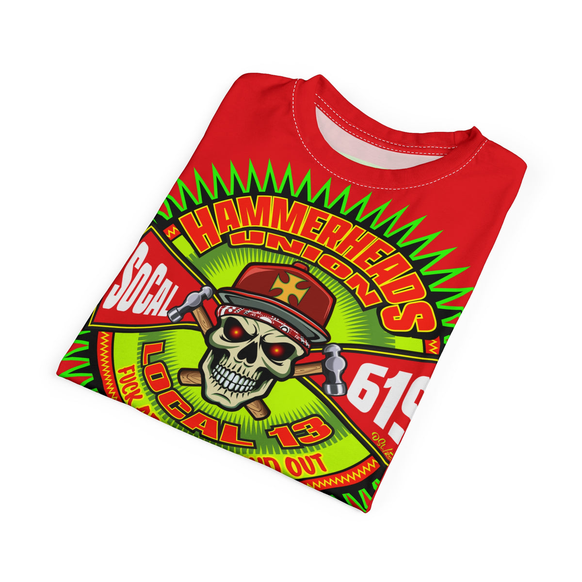 Hammerheads Union Local 13 -  SoCal 619 Special Edition - Custom HiViz Motorcycle Riding Tee Shirt _ Super Comfort and Fit