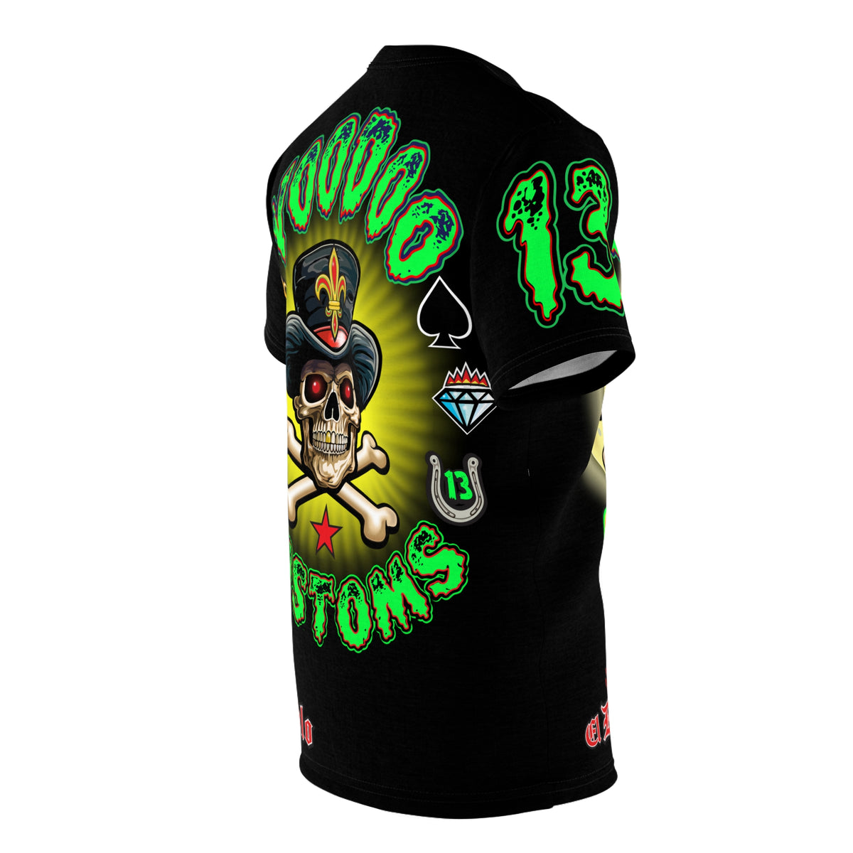 Voodoo Motorcycles Black Majic HiViz Super Tee, Unique Graphic Tee, Custom HiViz Apparel