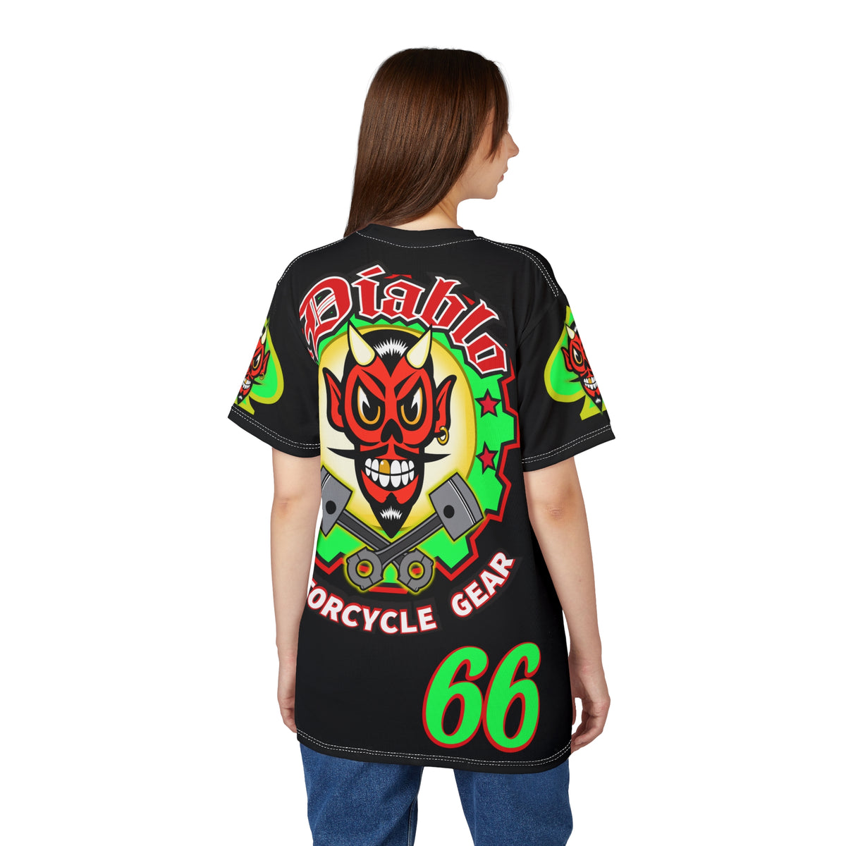 El Diablo Motorcycle Threads Unisex Cut & Sew Tee - Edgy Graphic Tee for Biker Enthusiasts