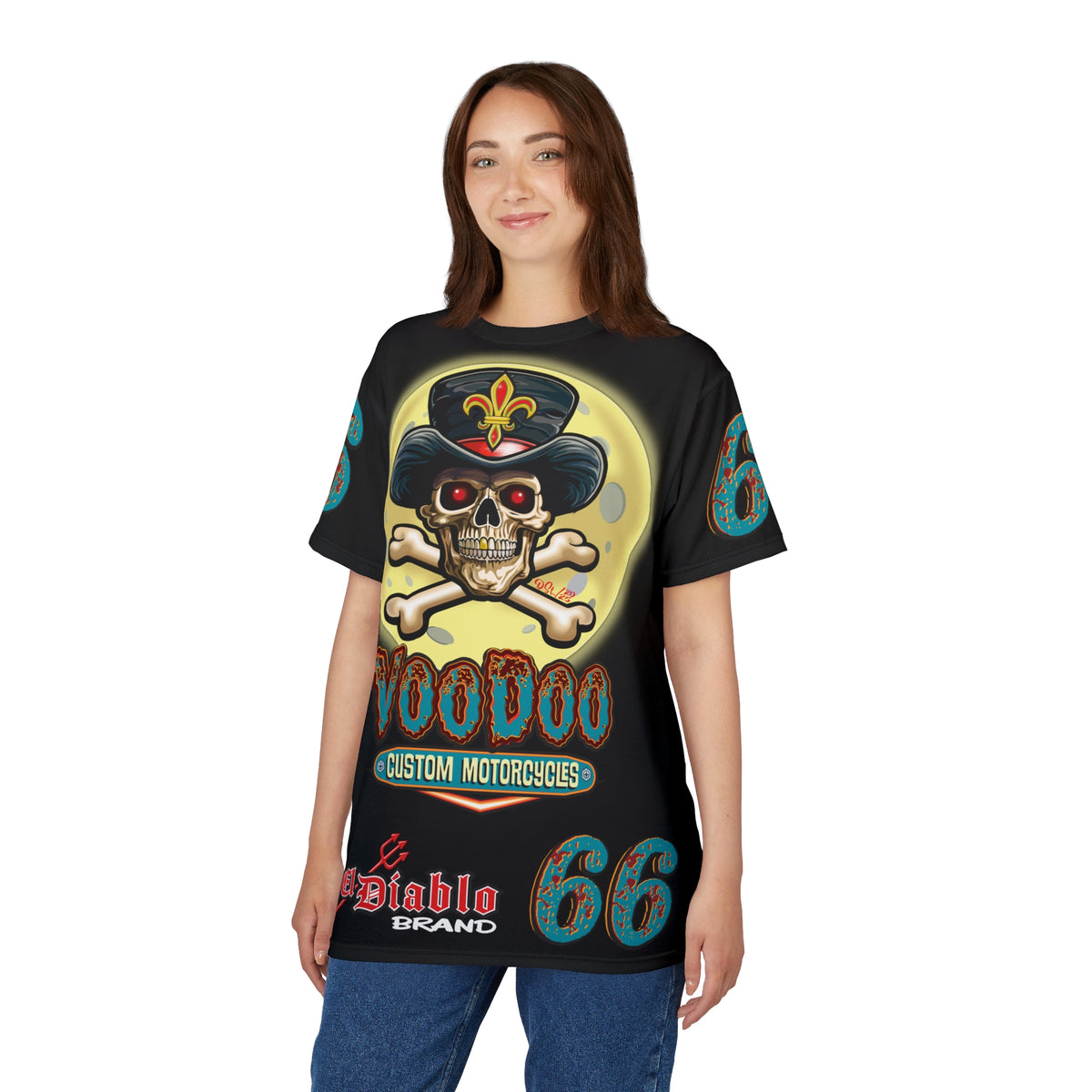 Voodoo Customs Tie Dye Blast Graphic Tee –  Edgy Style for Bikers