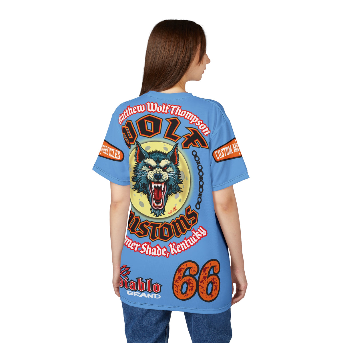 MWT Wolf Customs Motorcycle Super Tee — Viciously Cool High Performance Motorcycle Riding Shirt