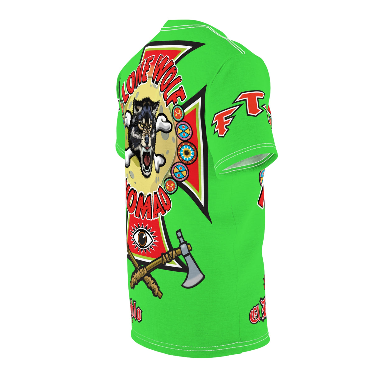 Very Special Lone Wolf Nomad HiViz Super Tee - For The Independent No Club Bikers For Life