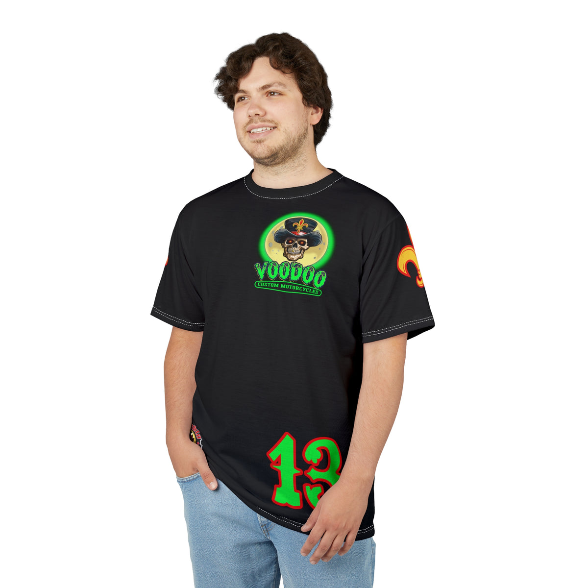 VooDoo Customs Skull & Fleur-de-Lis Unisex Graphic Tee