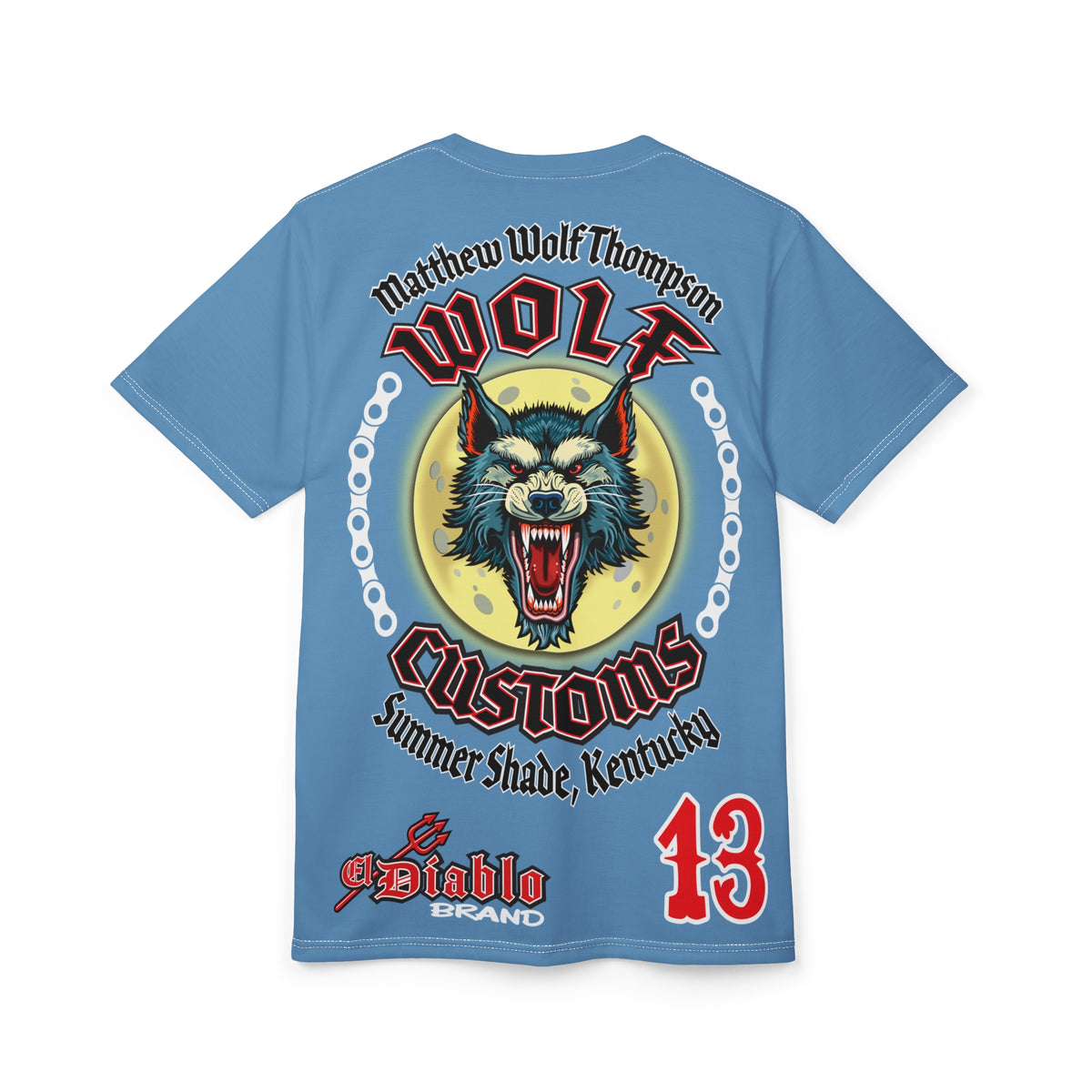 MWT Wolf Custom Motorcycles Super Tee — Viciously Cool High Performance Motorcycle Riding Shirt