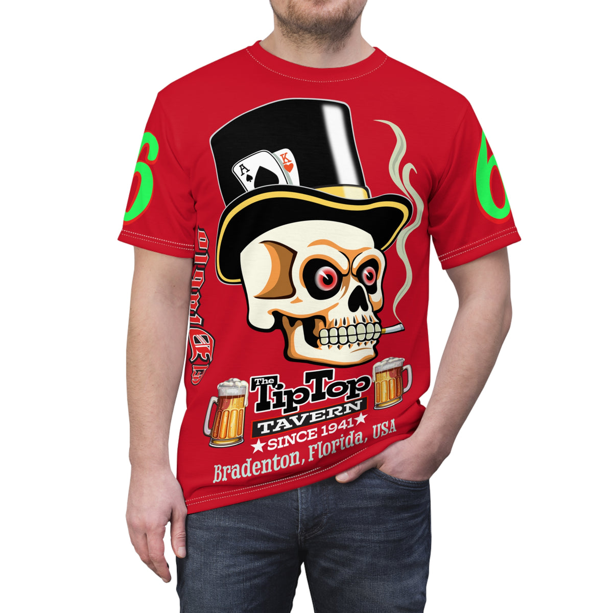 Tip Top Tavern Dive Bar Super Tee - Special Edition Blood Red XL Graphics - America's Best Dive Bar - Bikes Beers Babes & Bros. - Biker Bar Tee