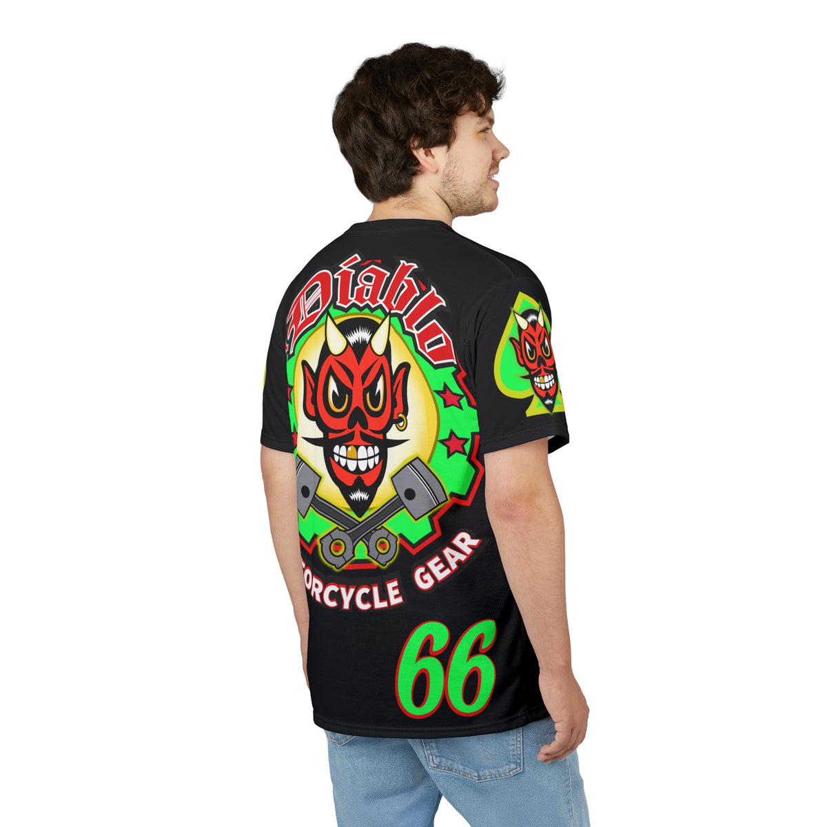 El Diablo Motorcycle Threads Unisex Cut & Sew Tee - Edgy Graphic Tee for Biker Enthusiasts