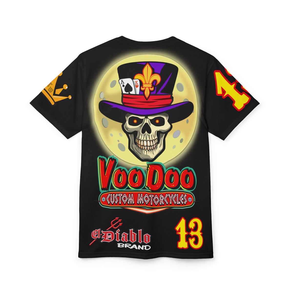 VooDoo Custom Motorcycles Black Magic Ultimate HiViz Graphics Biker Tee