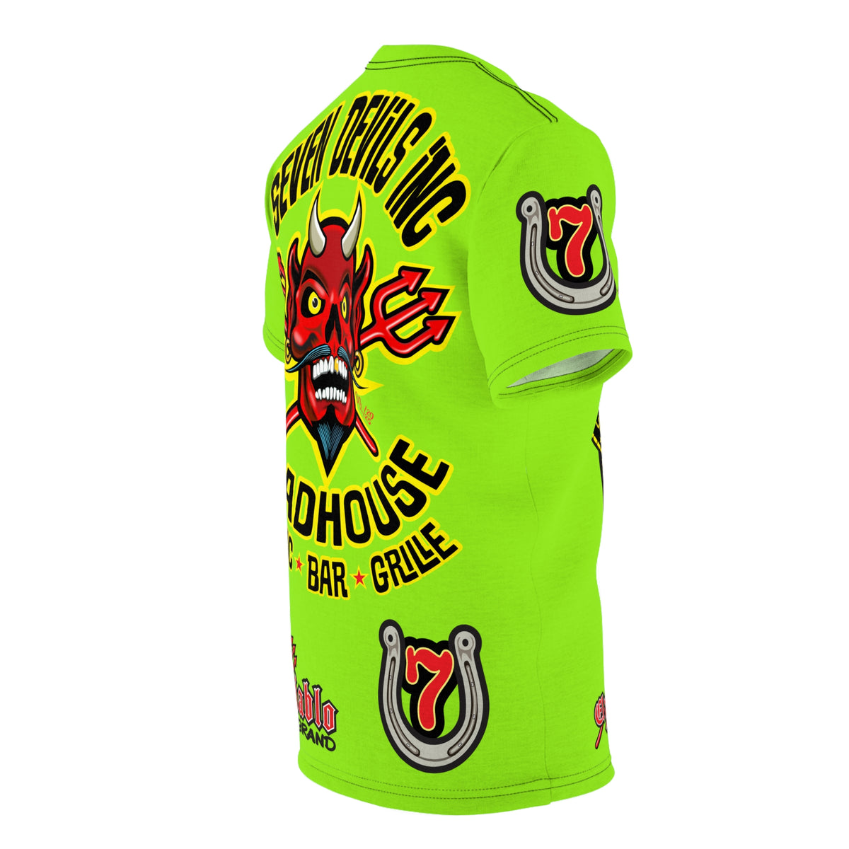 Very Special Seven Devils Road House (BLACK STAR HIVIZ LIMITED EDITION) Custom Super Riding Tee - Retro Devil Style Graphic Style