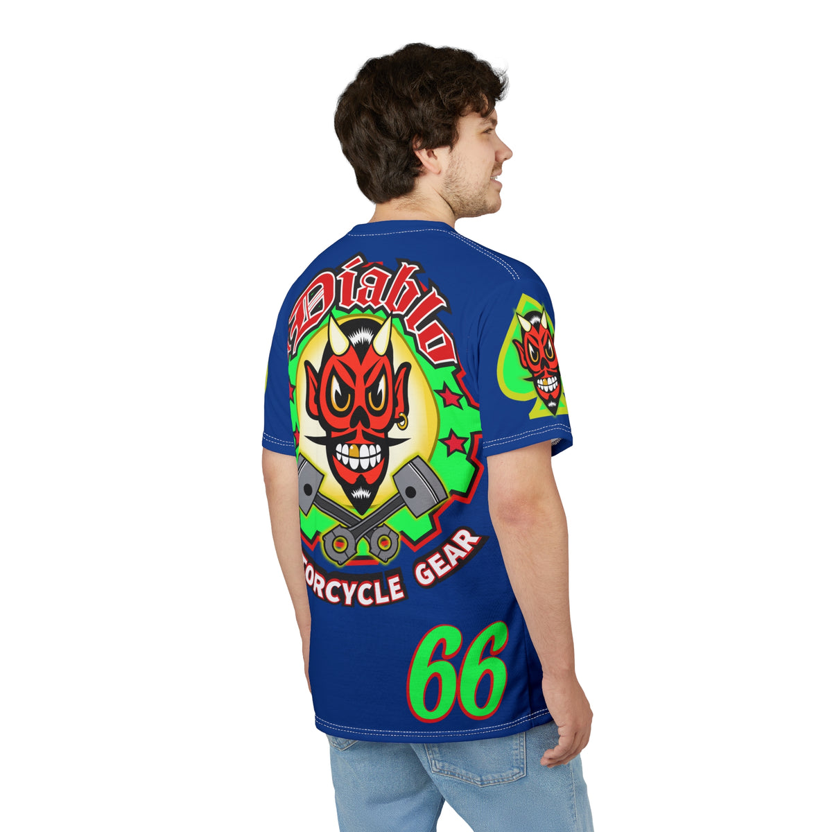 El Diablo Motorcycle Threads - Unisex Cut & Sew Tee - HiViz Color - Edgy Graphic Tee for Bikers