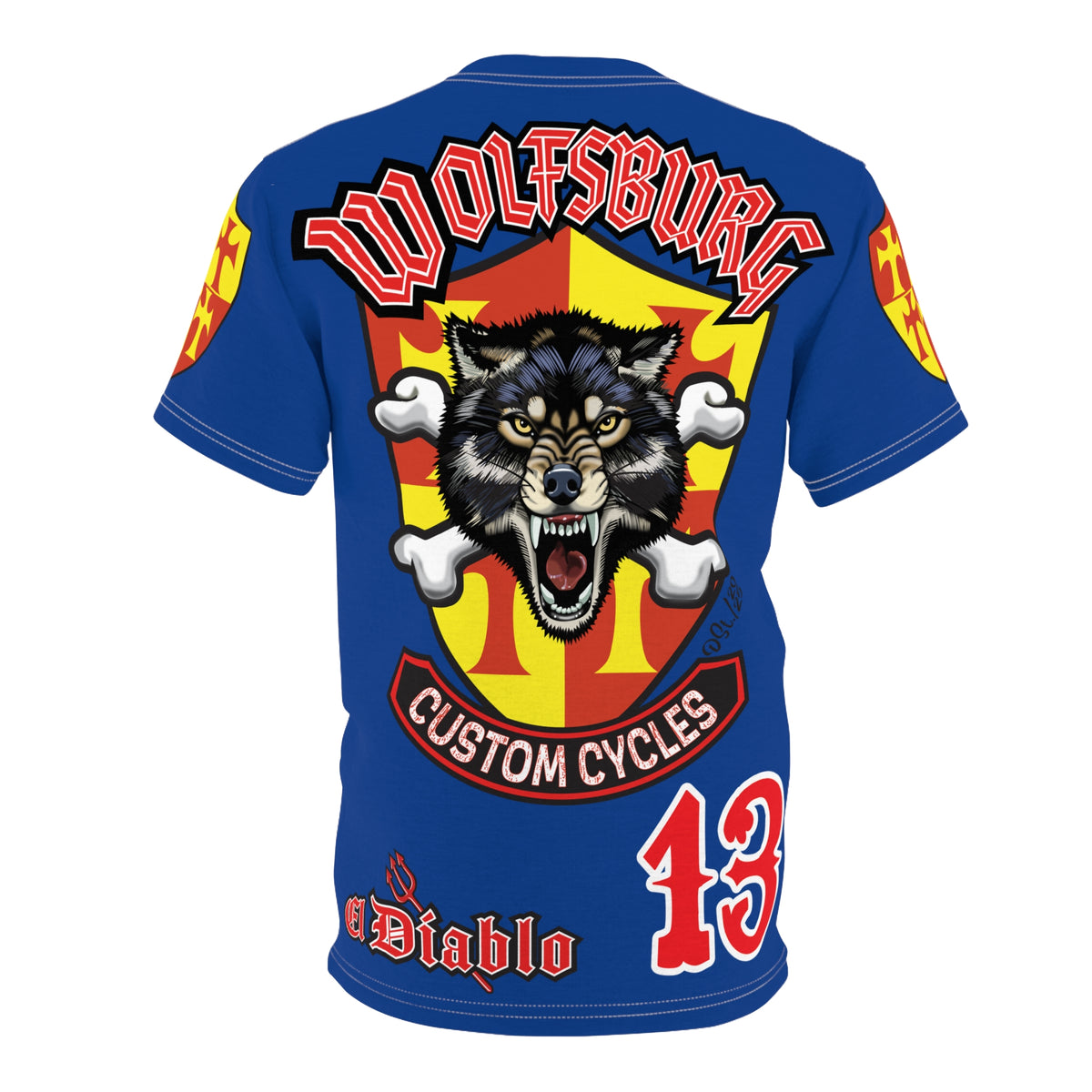 Wolfsburg Custom Cycles HiViz Graphic Super Tee for Bikers