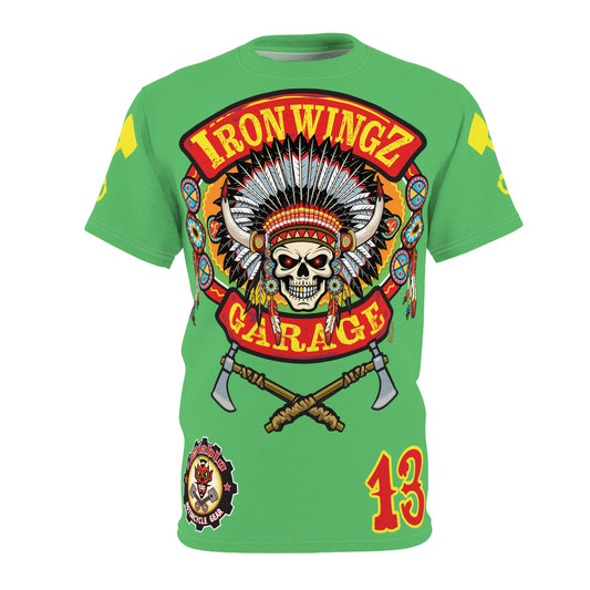 Iron WingZ Garage  Graphic Super Tee, Edgy Streetwear, Customized Apparel, Gift for Bikers