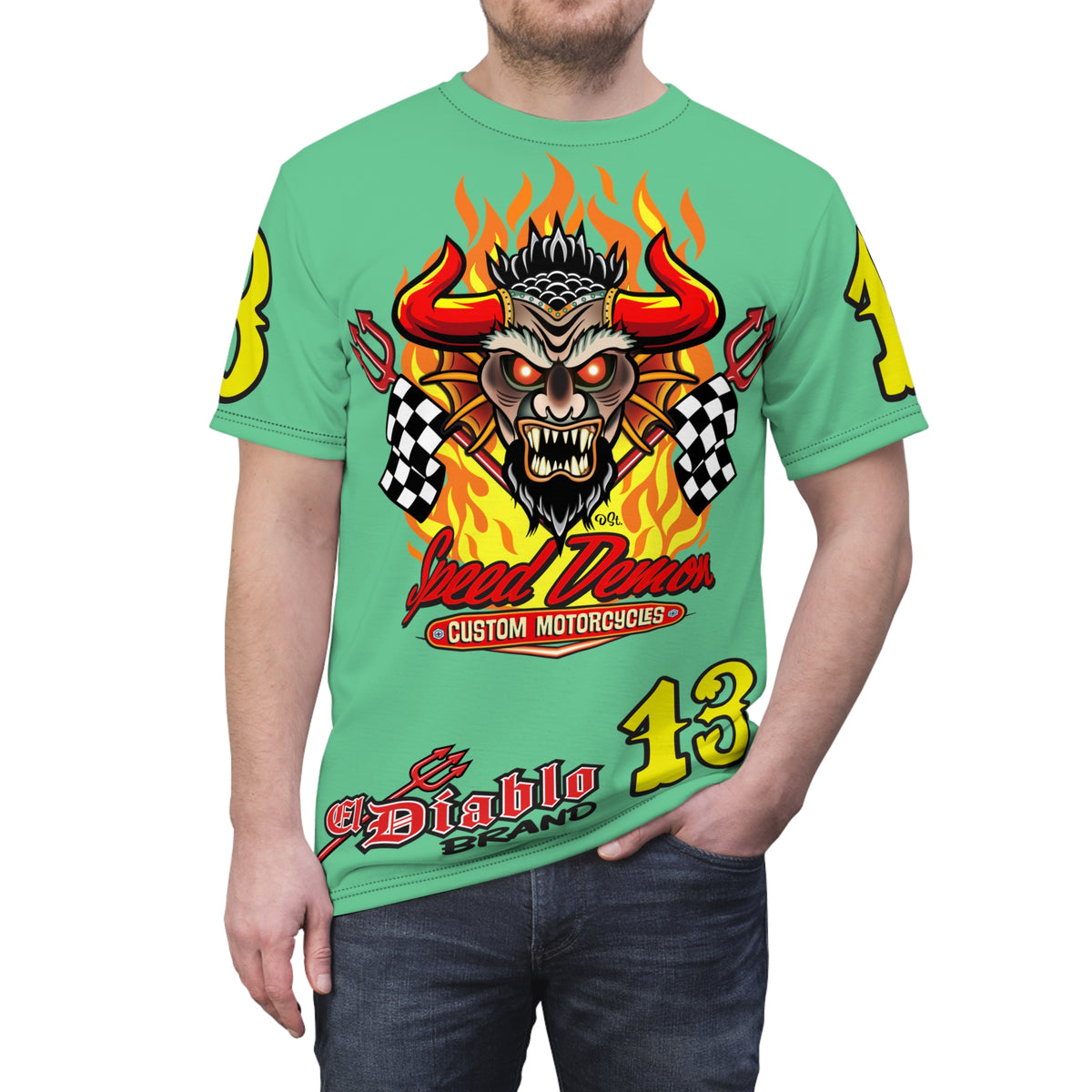 Speed Demon Customs   Super Tee — Extreme Edgy Graphics - Bad Attitude Custom Biker Riding Gear