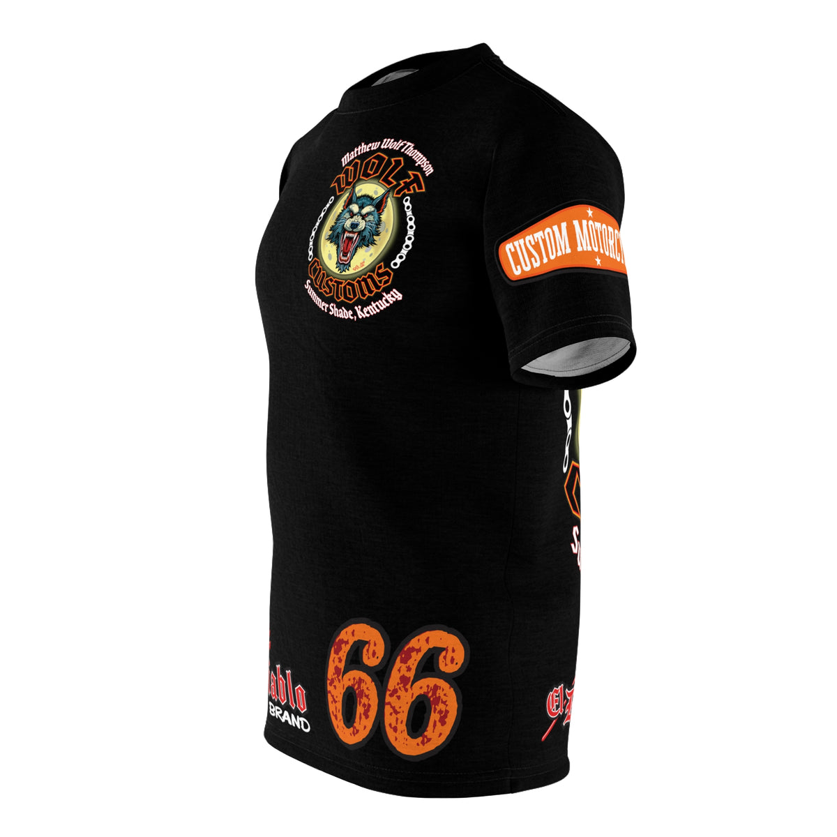 SRT MWT Wolf Custom Motorcycles Super Riding Tee — Viciously Cool High Performance Motorcycle Riding Shirt