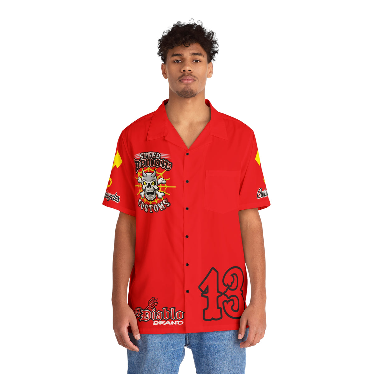 Big Bopper Speed Demon Men's Hawaiian Shirt - Big Man's Custom Riding Shirt - Sizes to 5XL