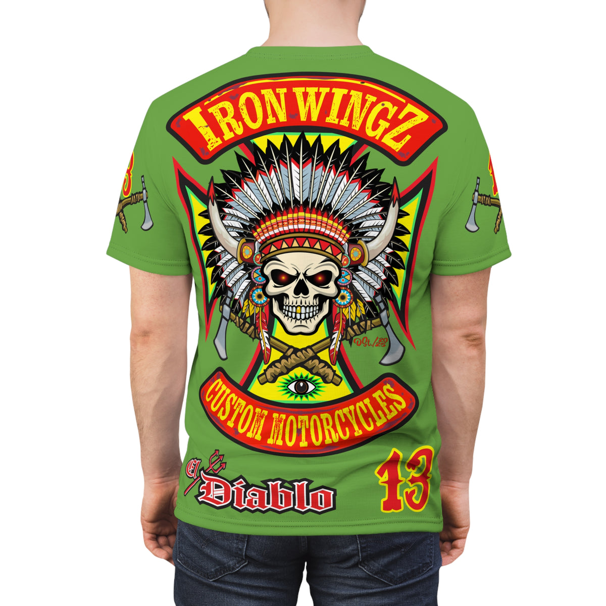 Iron Wingz Garage HiViZ Motorcycle Rider Super Tee