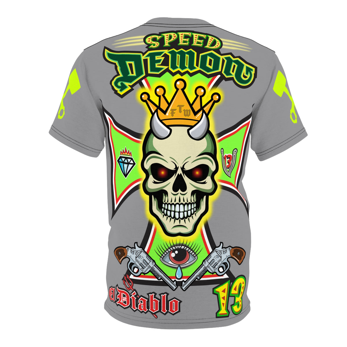 Speed Demon Hellfire HiViz Super Tee - THE Perfect Motorcycle Riding Tee - High Comfort & Perfect Fit Super Tee
