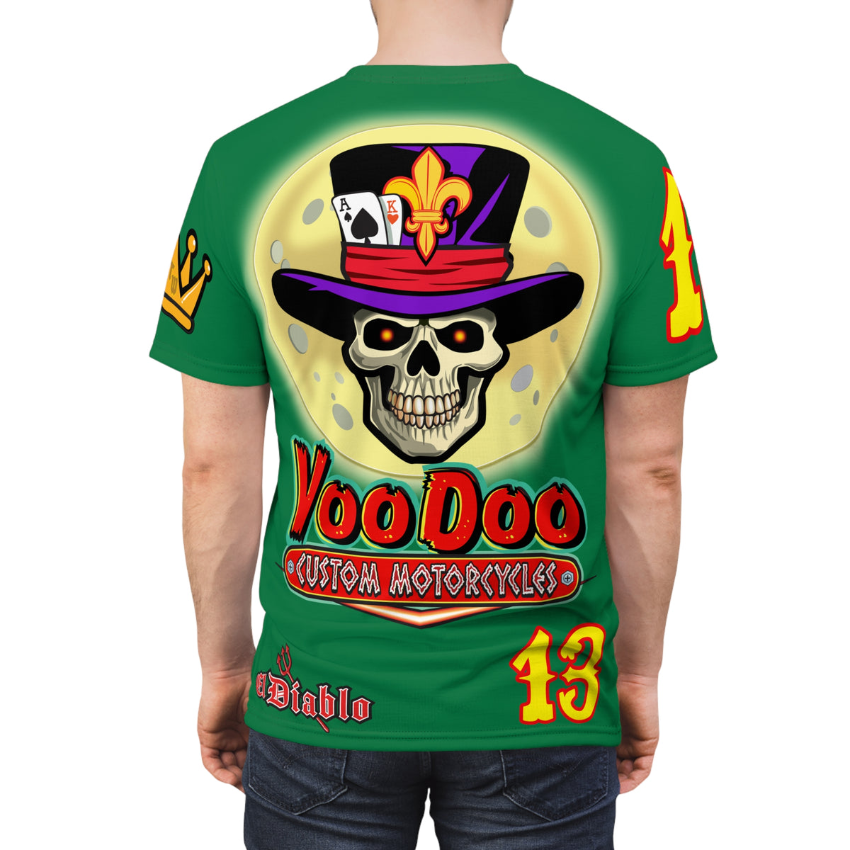 VooDoo Custom Motorcycles HiViz Unisex Graphic Biker Tee