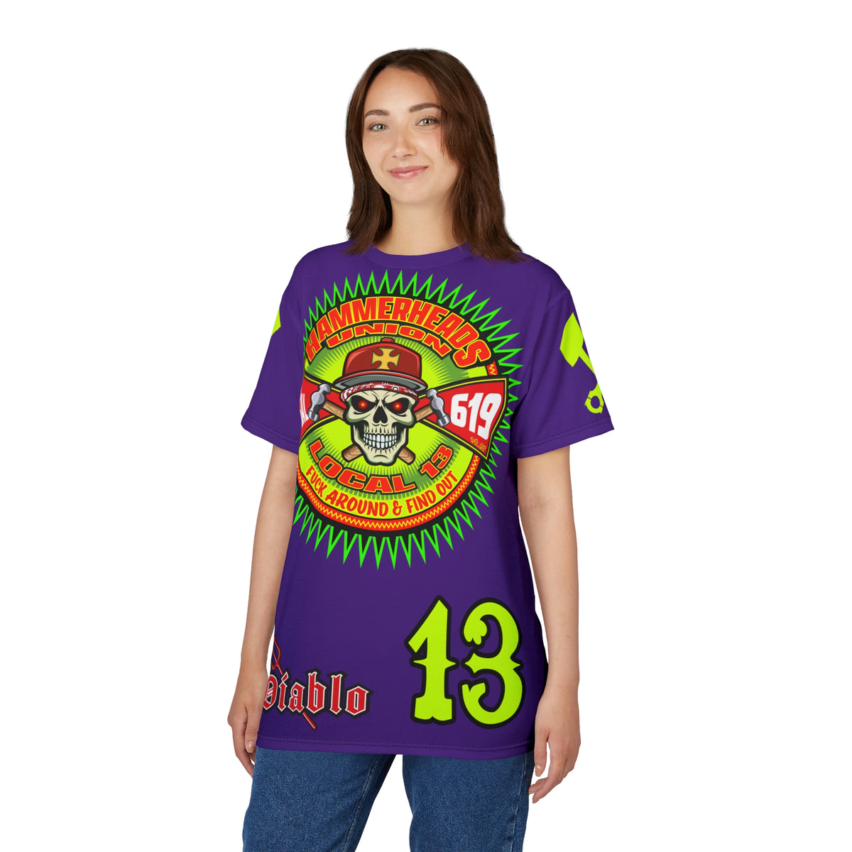 Hammerheads Union Local 13 -  SoCal 619 Special Edition - Custom HiViz Motorcycle Riding Tee Shirt _ Super Comfort and Fit