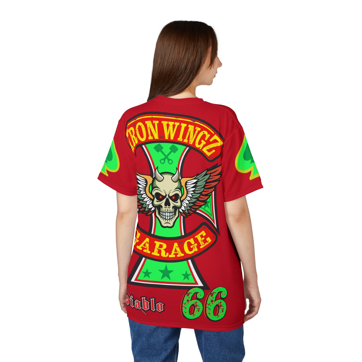 Iron Wingz Custom Motorcycle Unisex Super Tee - Bold Graphic Tee for Bikers