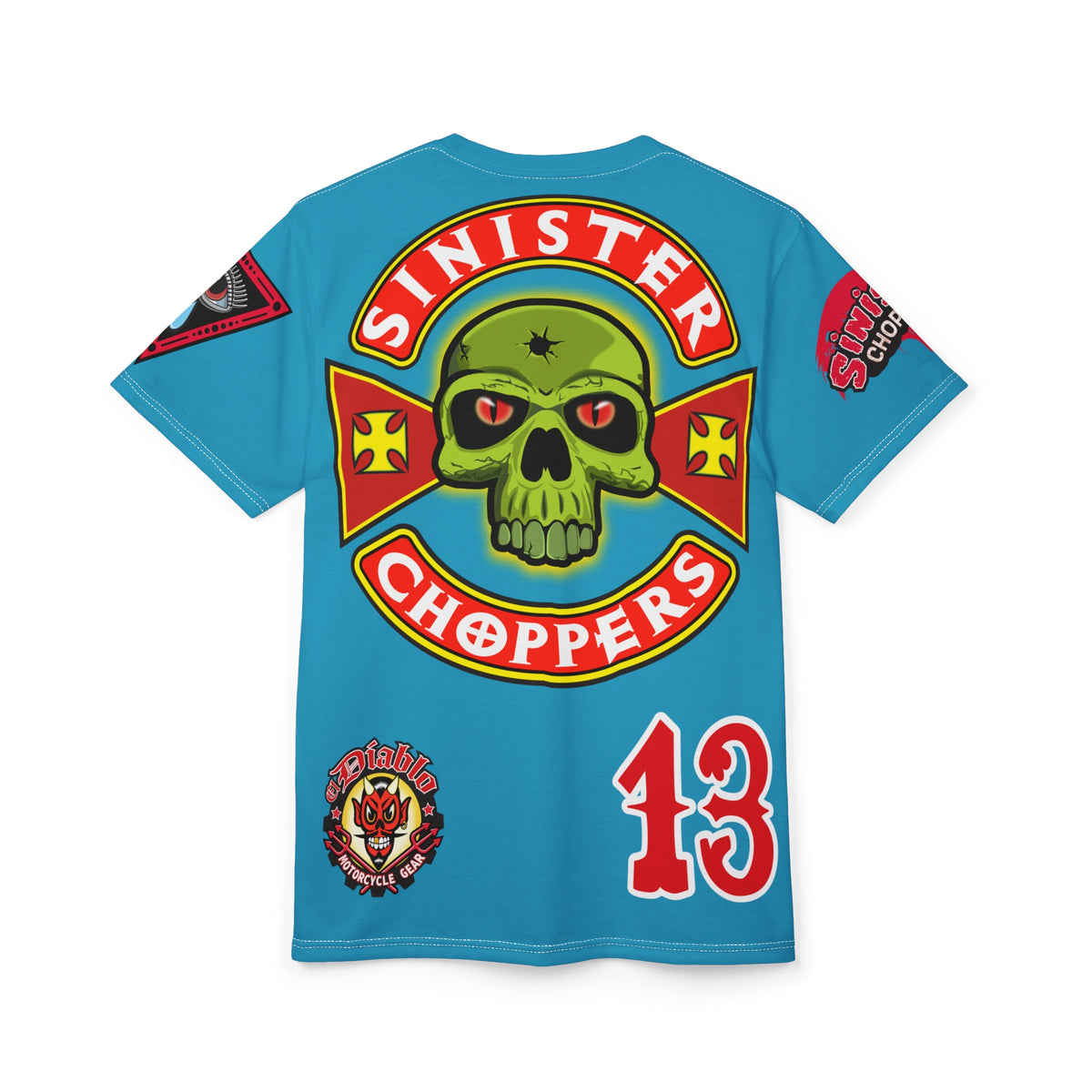Sinister Choppers  Custom Designed Electric Blue HiViz Super Tee