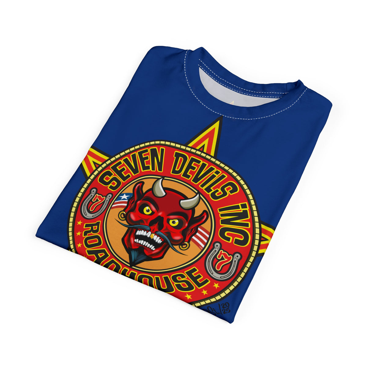 Seven Devils Inc. Roadhouse Deluxe HiViz Graphic Tee - Motorcycle Custom Riding Super Tee