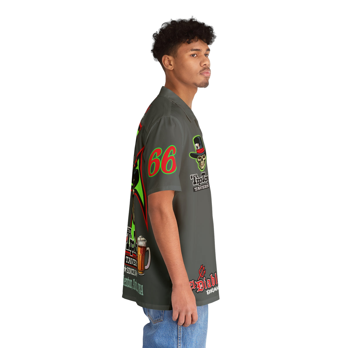 Big Bopper Men's Hawaiian Shirt - Loose, Comfortable Button Up Shirt for Easy Breezy Riding - Sizes to 5XL