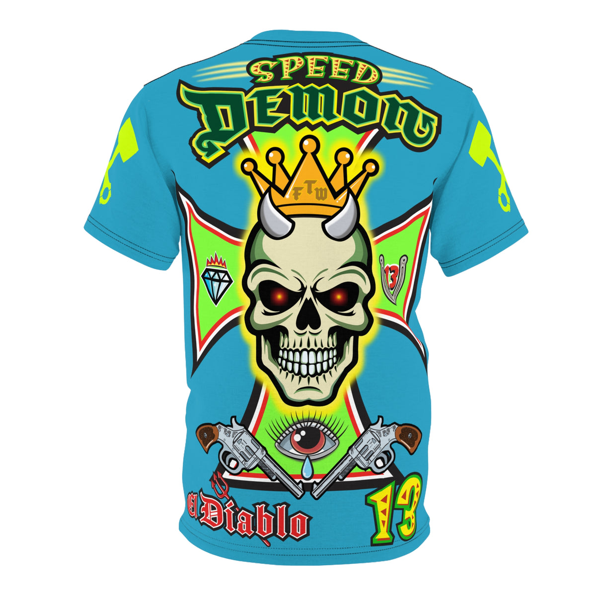 Speed Demon Hellfire HiViz Super Tee - THE Perfect Motorcycle Riding Tee - High Comfort & Perfect Fit Super Tee
