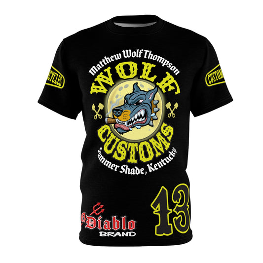 MWT Wolf Customs 13 Black & XL Graphics-Retro Style Super Riding Tee — Retro Motorcycle Club Shirt, The Best Biker Riding Tee EVER !!!