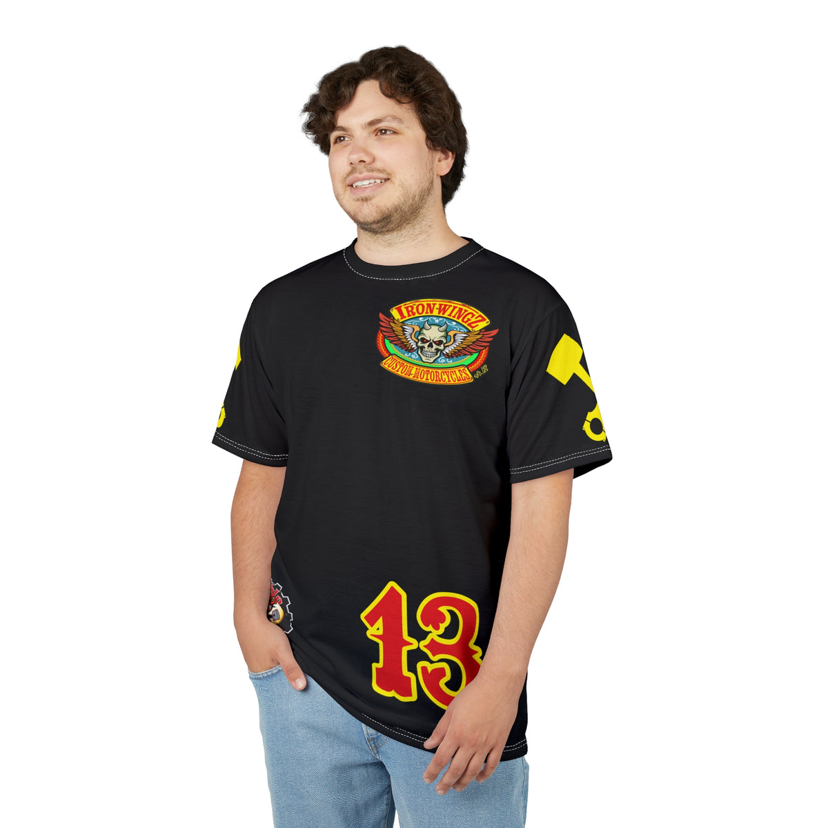 SRT Iron WingZ Custom Motorcycles Graphic Super Riding Tee, Edgy Streetwear, Customized Apparel, Gift for Bikers