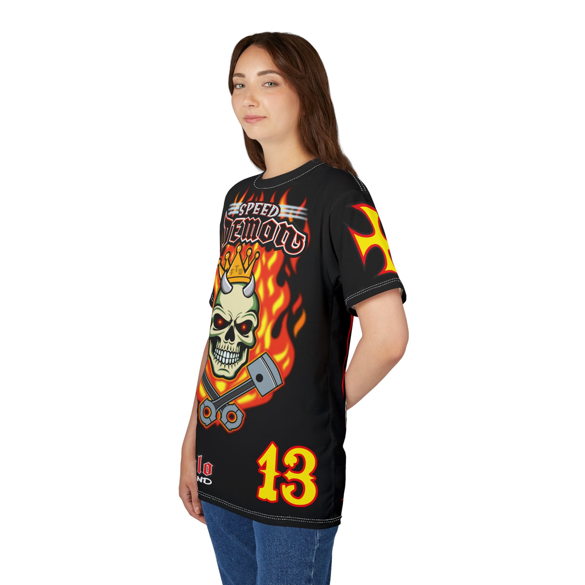 Speed Demon King of Speed Super Tee- Edgy Skull Flame Design for Bikers & Rebels