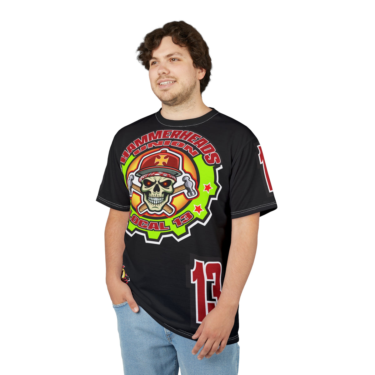 Hammerheads Union Local 13 HiViz Super Tee - Rough Tough Bad Attitude Motorcycle Riding Tee