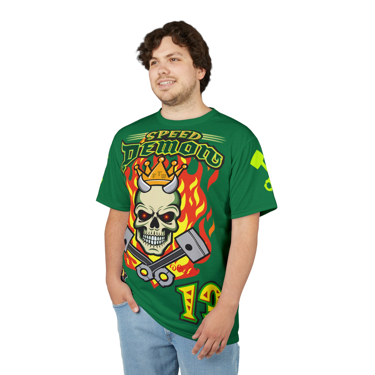 Speed Demon Hellfire HiViz Super Tee - THE Perfect Motorcycle Riding Tee - High Comfort & Perfect Fit Super Tee