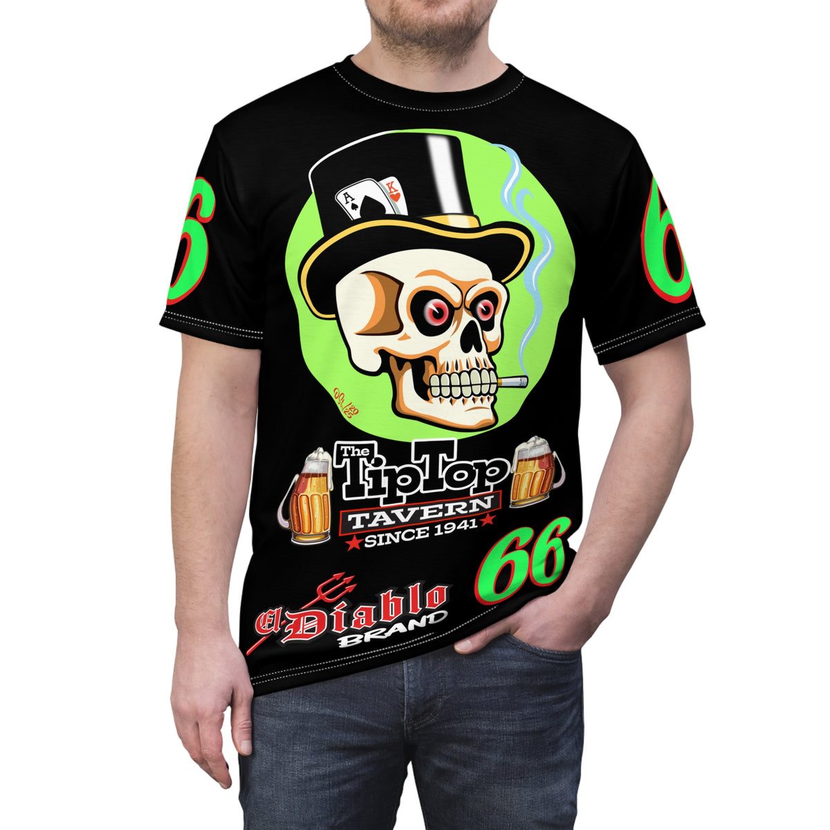 Tip Top Tavern Dive Bar Super Tee - Special Edition Black is Back + XL Graphics - America's Best Dive Bar - Bikes Beers Babes & Bros. - Biker Bar Tee