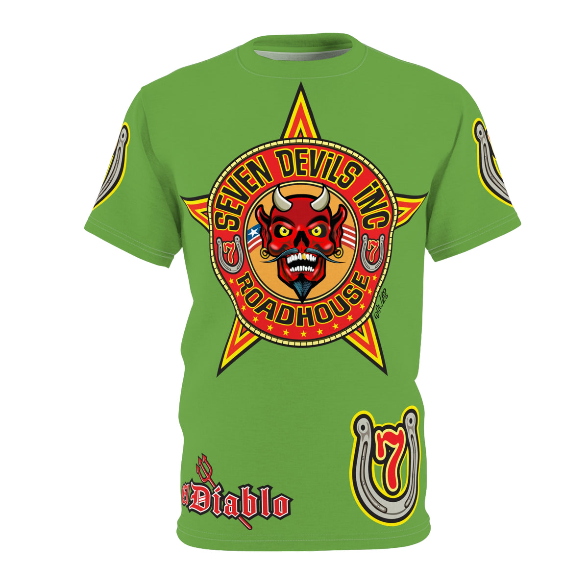 Seven Devils Inc. Roadhouse HiViz Graphic Super Tee - Motorcycle Custom Riding Tee